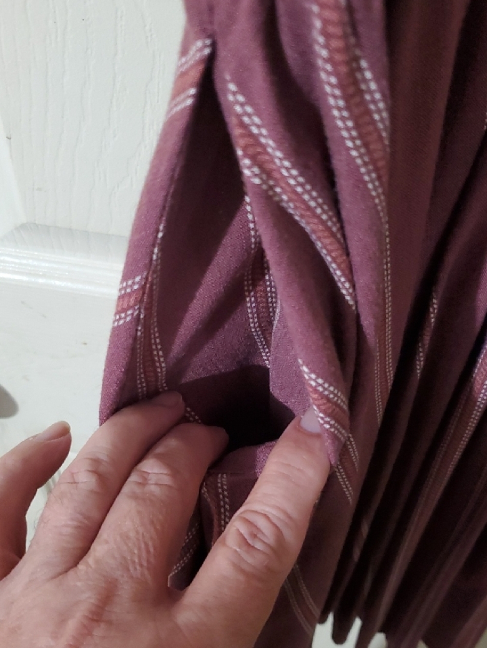 Torrid Bubble-Sleeve Button-Up Mini Dress Mauve-Lloyd Stripe Wild Ginger NWOT 1X - Picture 9 of 11